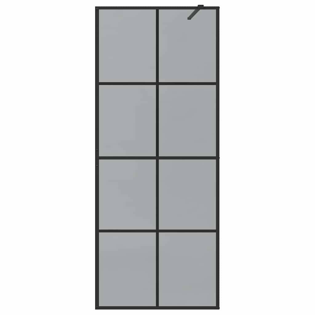 vidaXL Walk-in Duschwand Schwarz 80 x 195 cm Gehärtetes Glas