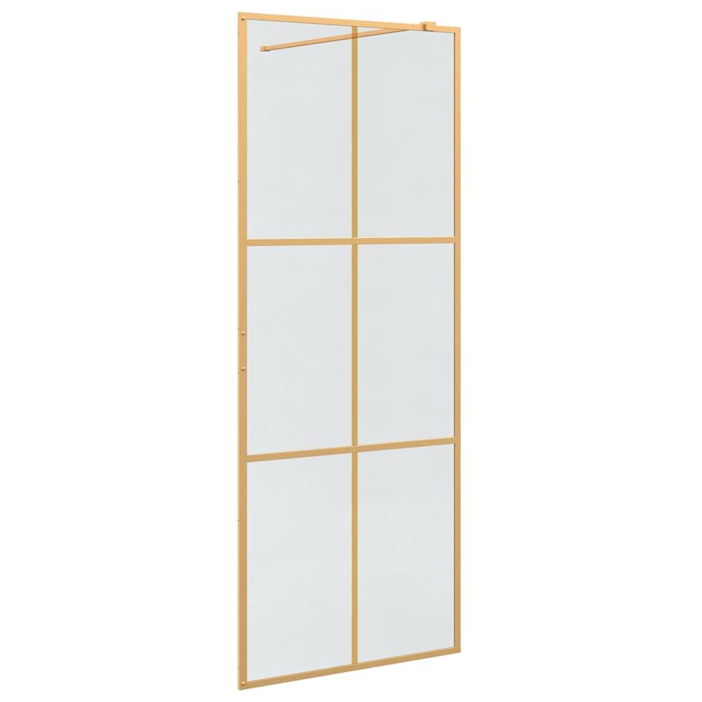 vidaXL Walk-in Duschwand Gold 80 x 195 cm Gehärtetes Glas