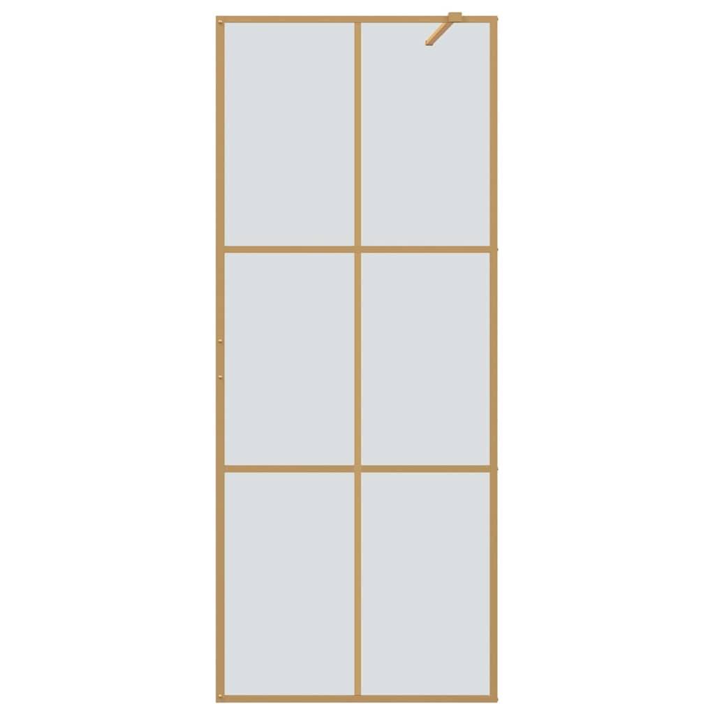 vidaXL Walk-in Duschwand Gold 80 x 195 cm Gehärtetes Glas