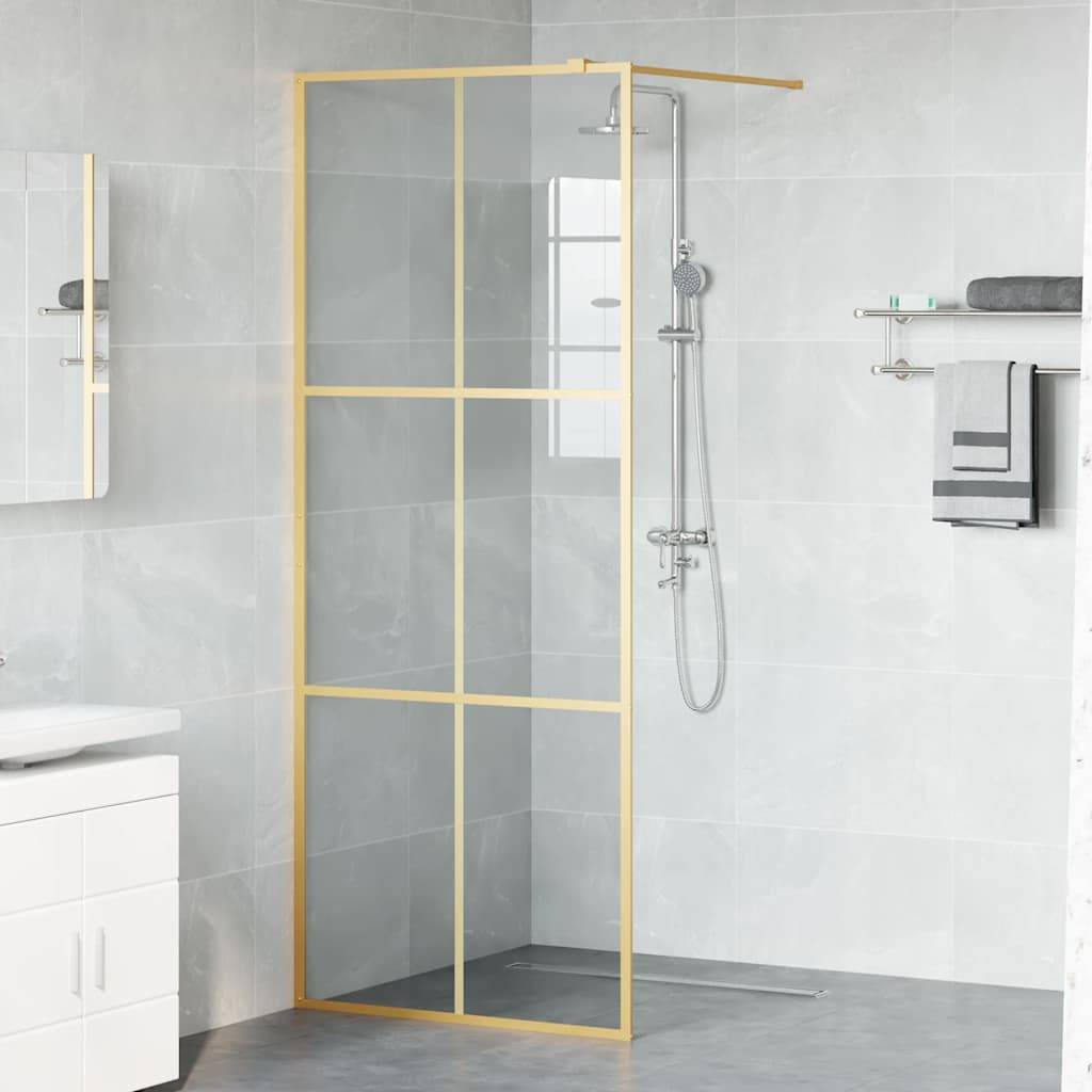 vidaXL Walk-in Duschwand Gold 80 x 195 cm Gehärtetes Glas