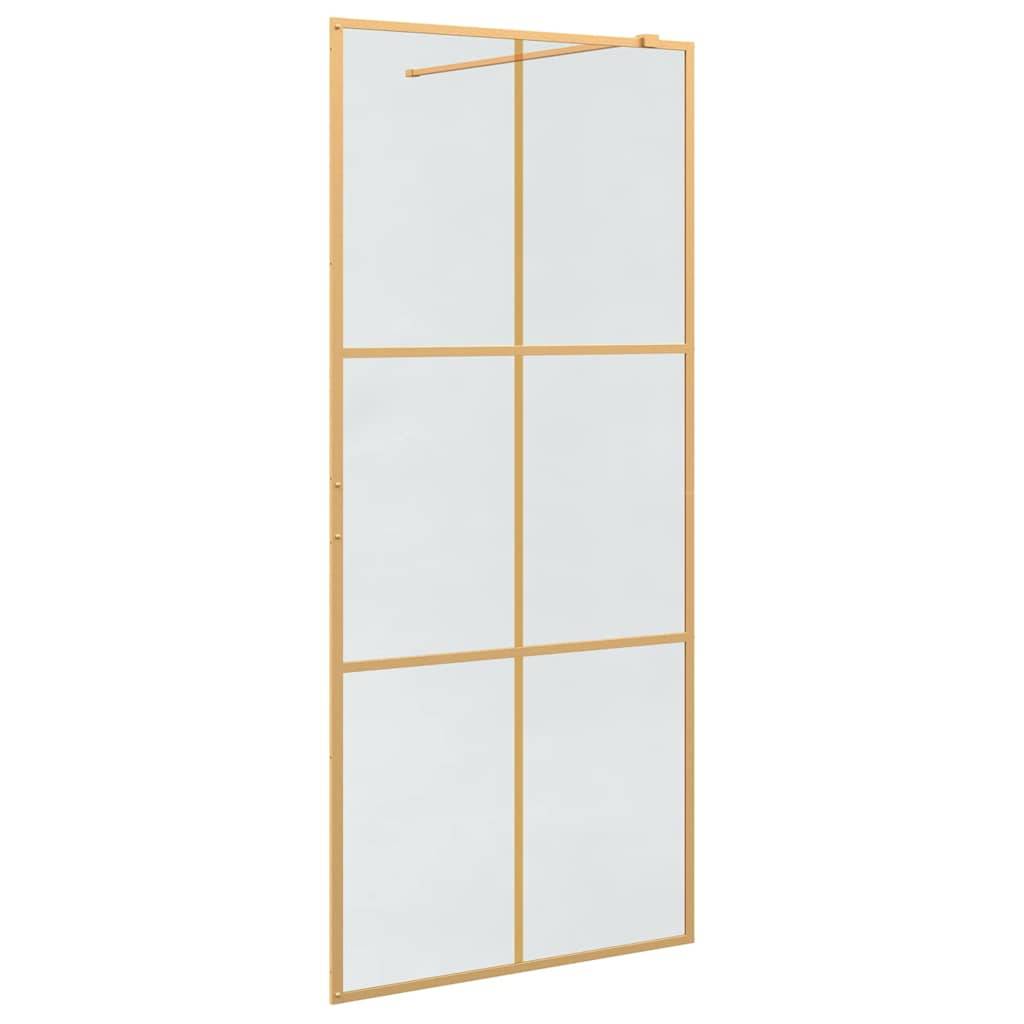 vidaXL Walk-in Duschwand Gold 90 x 195 cm Gehärtetes Glas