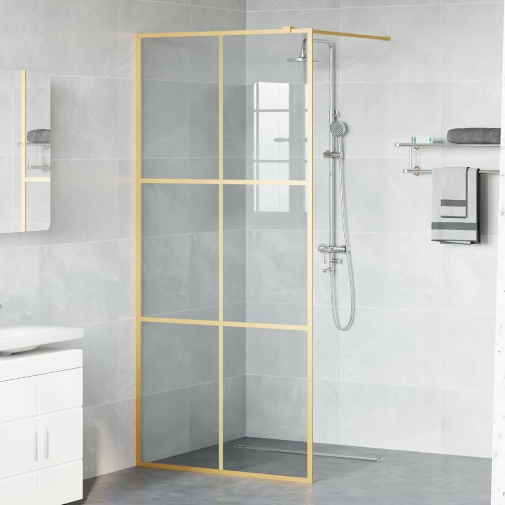 vidaXL Walk-in Duschwand Gold 90 x 195 cm Gehärtetes Glas