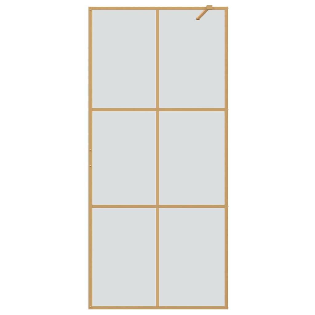 vidaXL Walk-in Duschwand Gold 90 x 195 cm Gehärtetes Glas