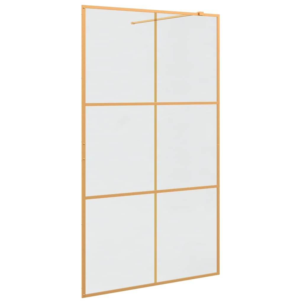 vidaXL Walk-in Duschwand Gold 115 x 195 cm Gehärtetes Glas