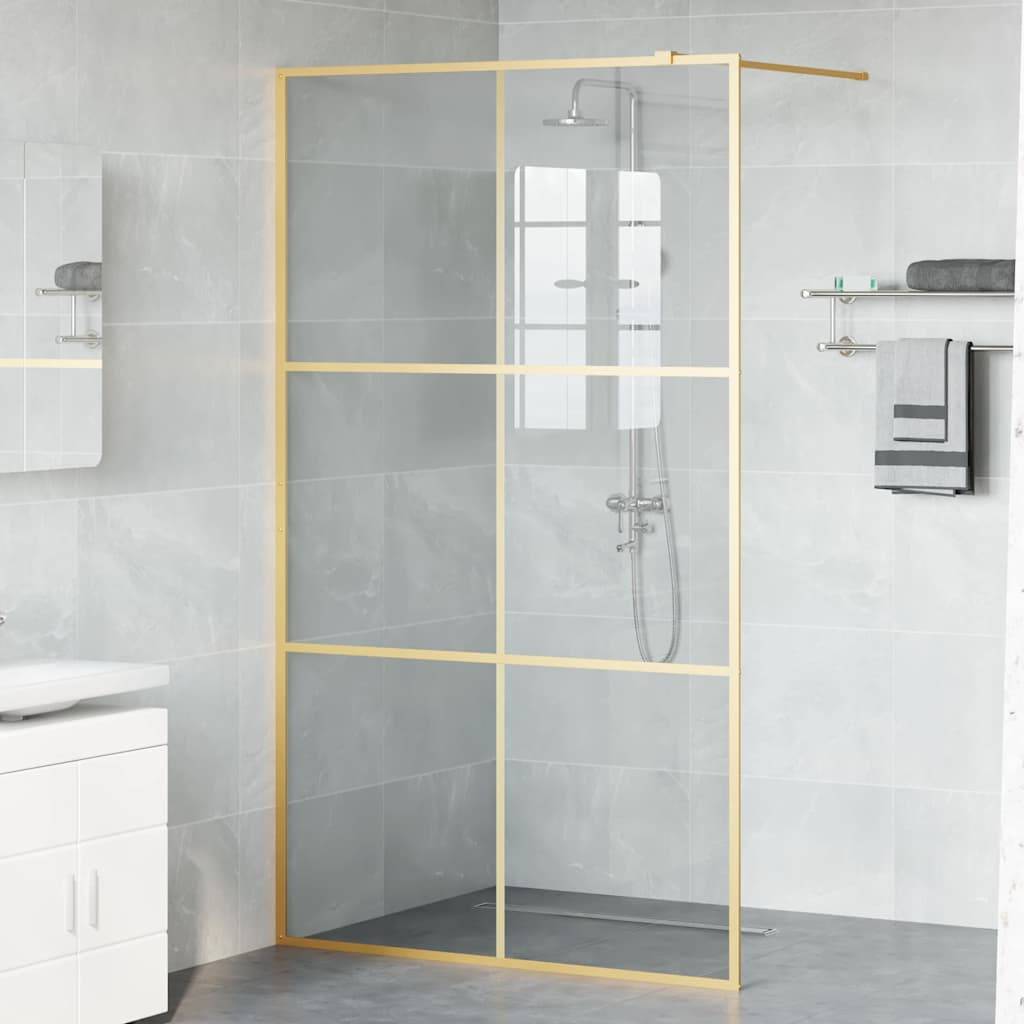 vidaXL Walk-in Duschwand Gold 115 x 195 cm Gehärtetes Glas