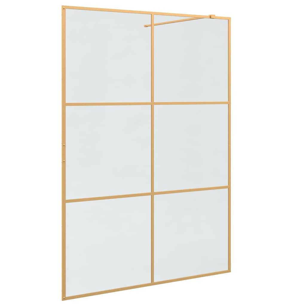 vidaXL Walk-in Duschwand Gold 140 x 195 cm Gehärtetes Glas