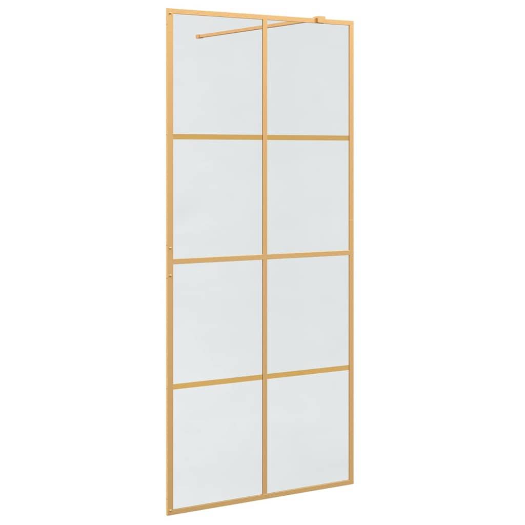 vidaXL Walk-in Duschwand Gold 90 x 195 cm Gehärtetes Glas