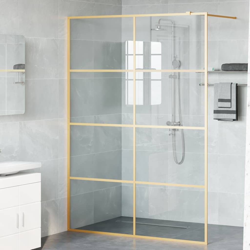 vidaXL Walk-in Duschwand Gold 140 x 195 cm Gehärtetes Glas