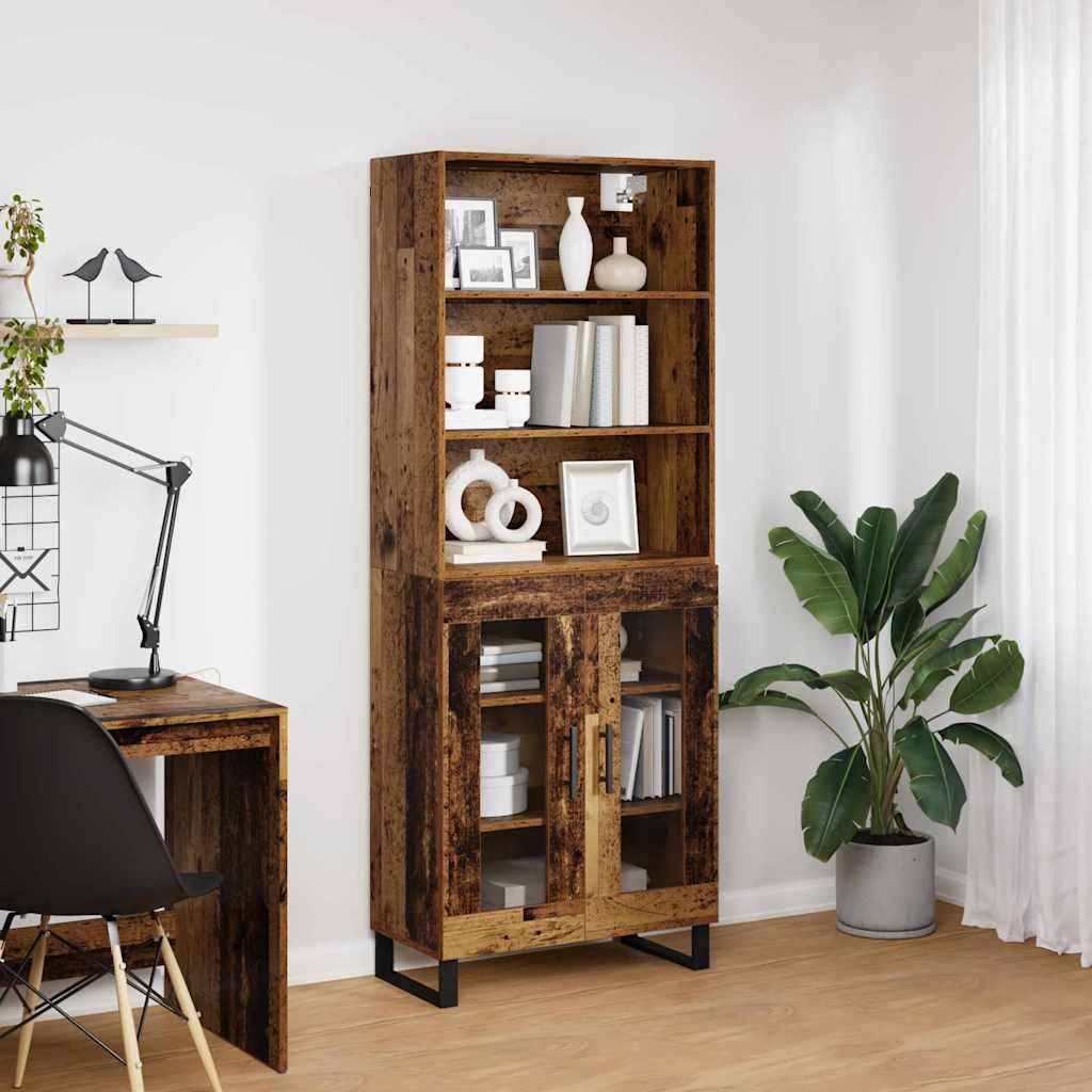 vidaXL Highboard 2 pcs Altholz Holzwerkstoff