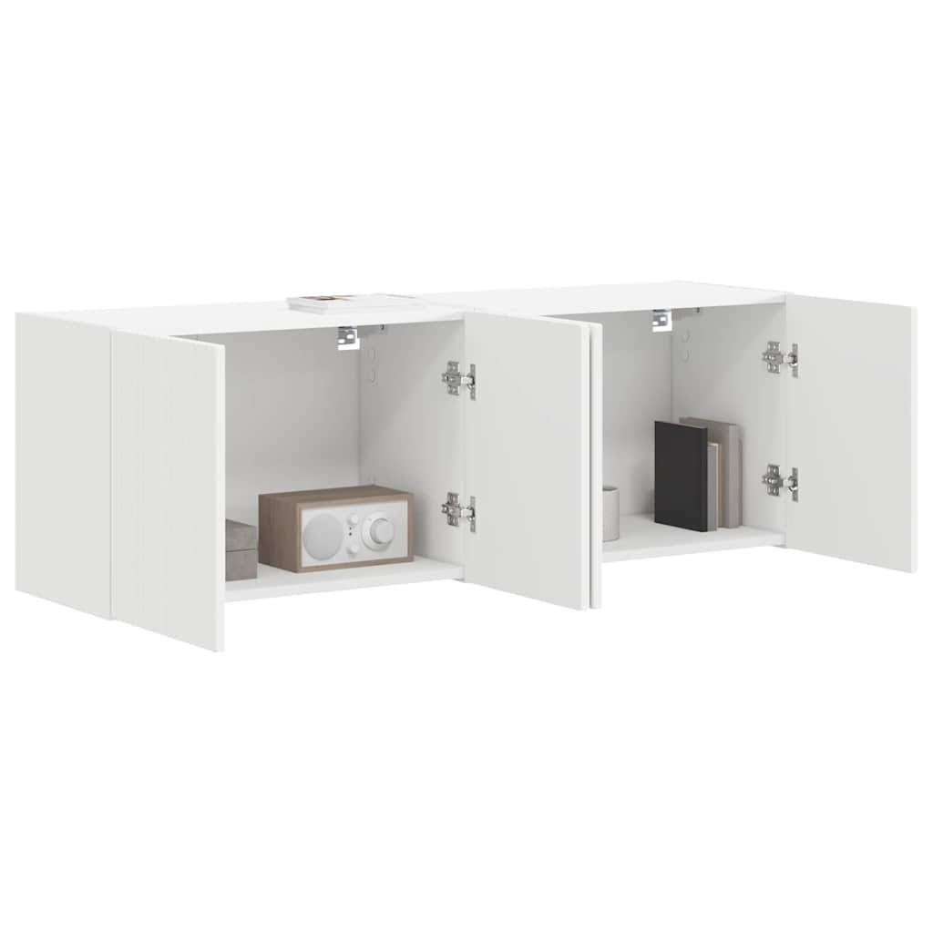 vidaXL TV-Wandschrank 2 pcs Weiß 59,5 x 31 x 40 cm Holzwerkstoff