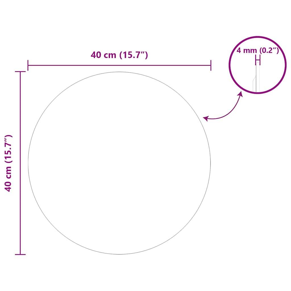 Diagramm mit einem Kreis von 40 cm (15,7 Zoll) Durchmesser und einer Markierung, die die Linienbreite von 4 mm (0,2 Zoll) zeigt.