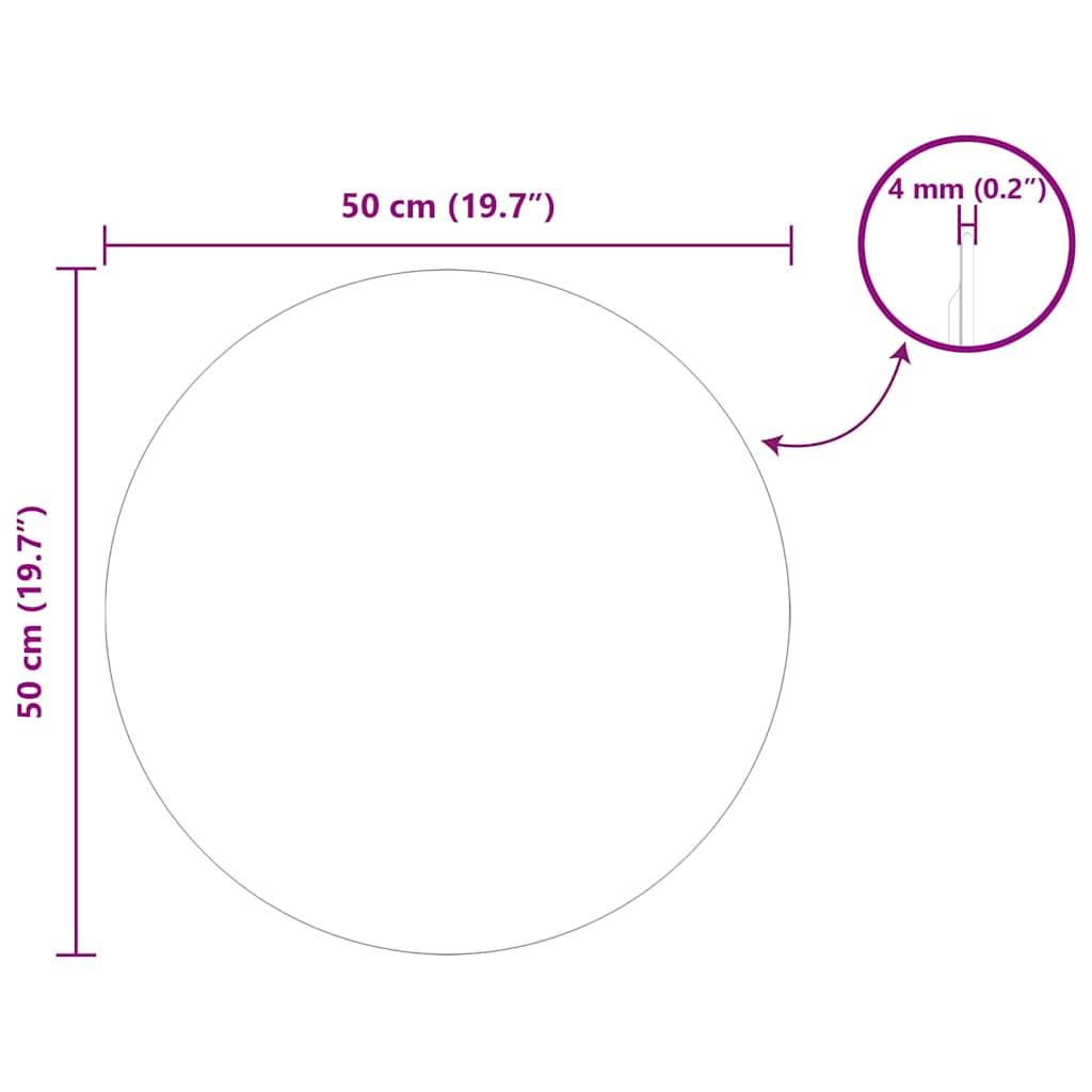 vidaXL Wandspiegel Rund Ø 50 cm Gehärtetes Glas
