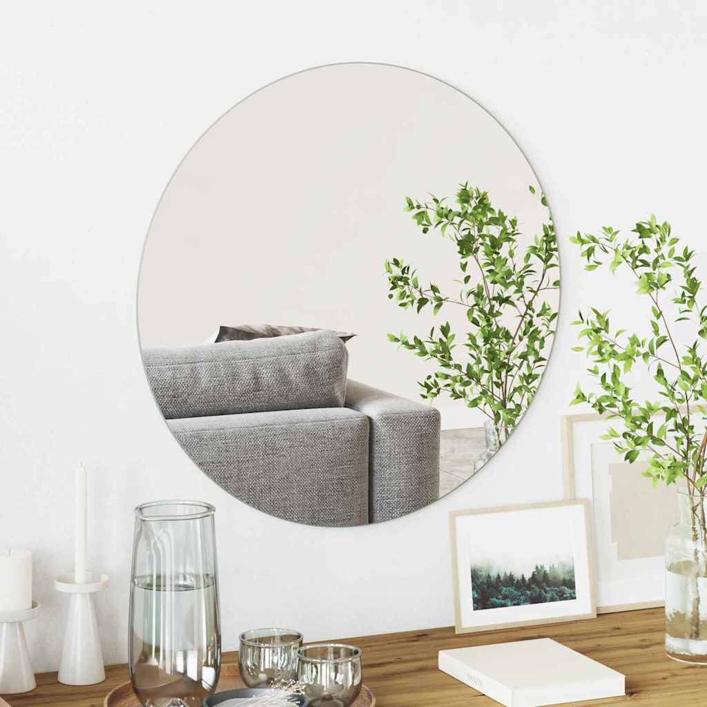 vidaXL Wandspiegel Rund Ø 60 cm Gehärtetes Glas