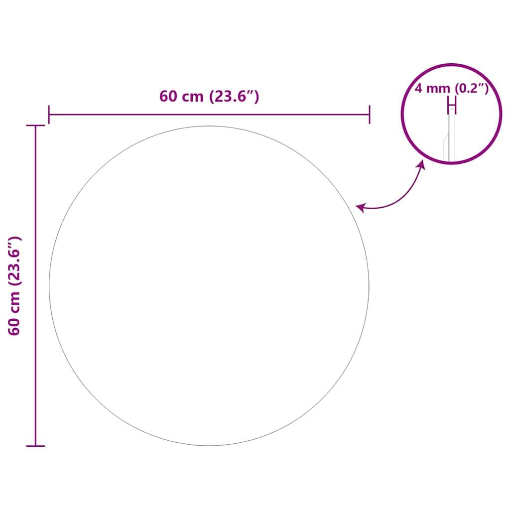 vidaXL Wandspiegel Rund Ø 60 cm Gehärtetes Glas