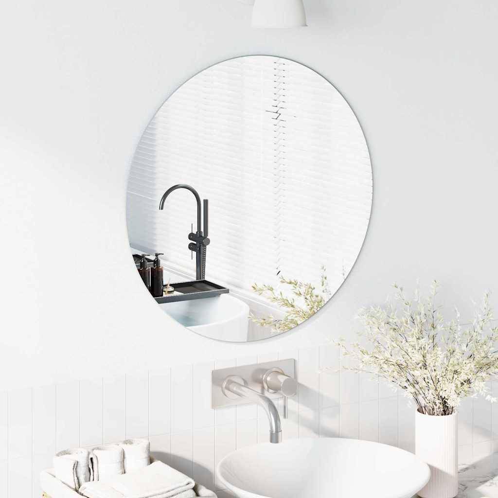 vidaXL Wandspiegel Rund Ø 60 cm Gehärtetes Glas