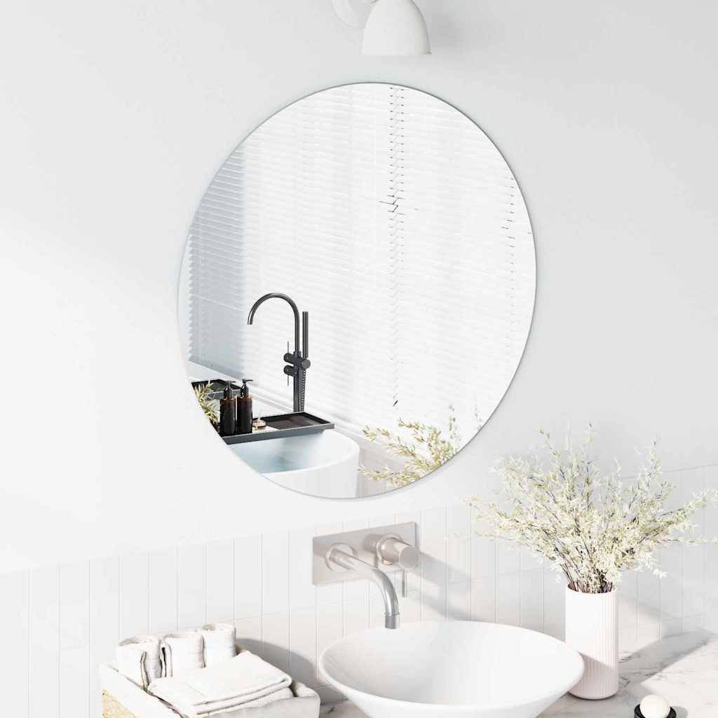 vidaXL Wandspiegel Rund Ø 70 cm Gehärtetes Glas