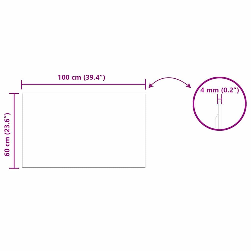 vidaXL Wandspiegel Rechtwinklig 100 x 60 cm Gehärtetes Glas