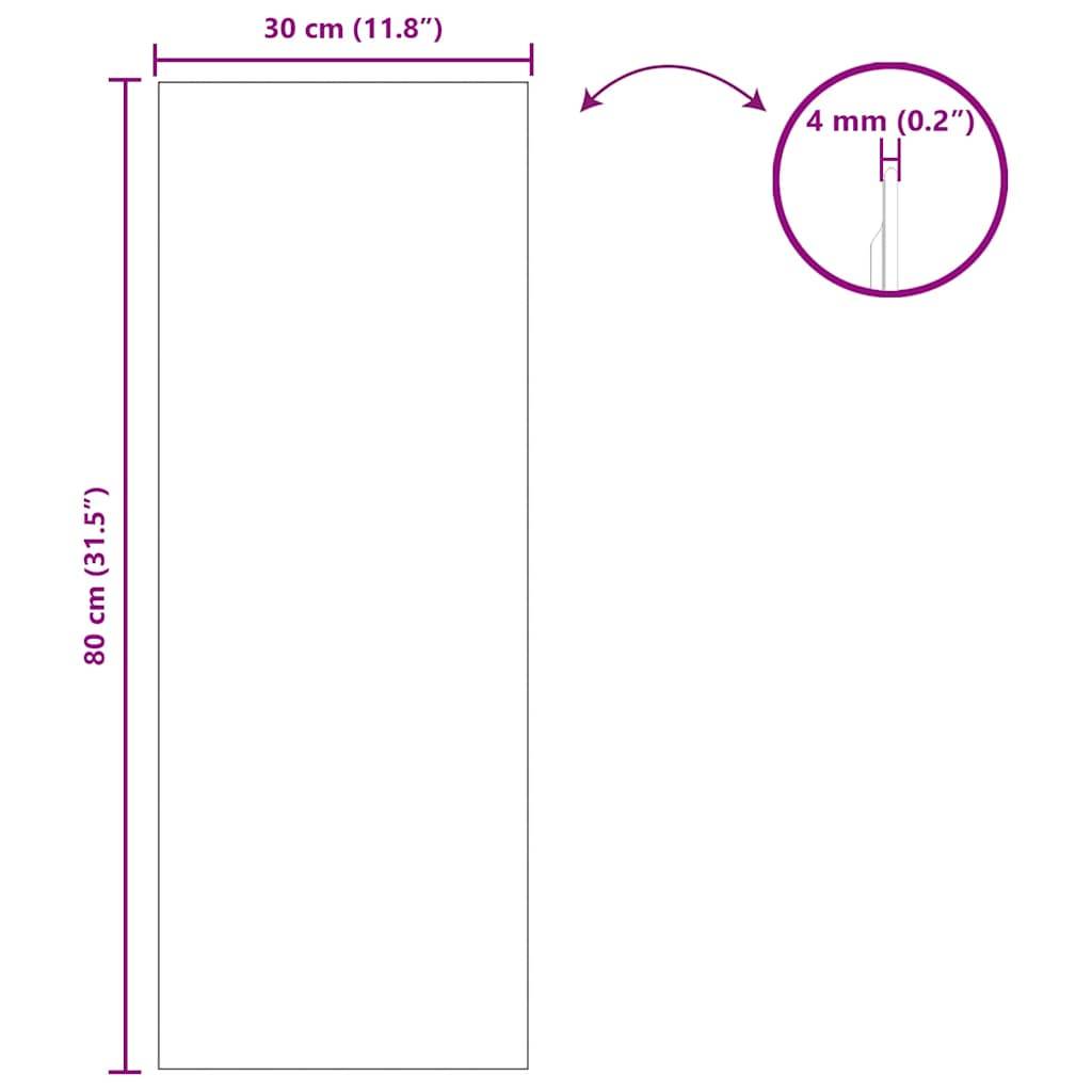 vidaXL Wandspiegel Rechtwinklig 30 x 80 cm Gehärtetes Glas