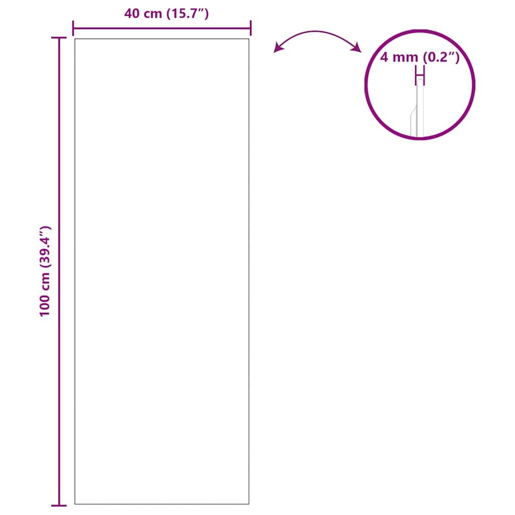 vidaXL Wandspiegel Rechtwinklig 40 x 100 cm Gehärtetes Glas