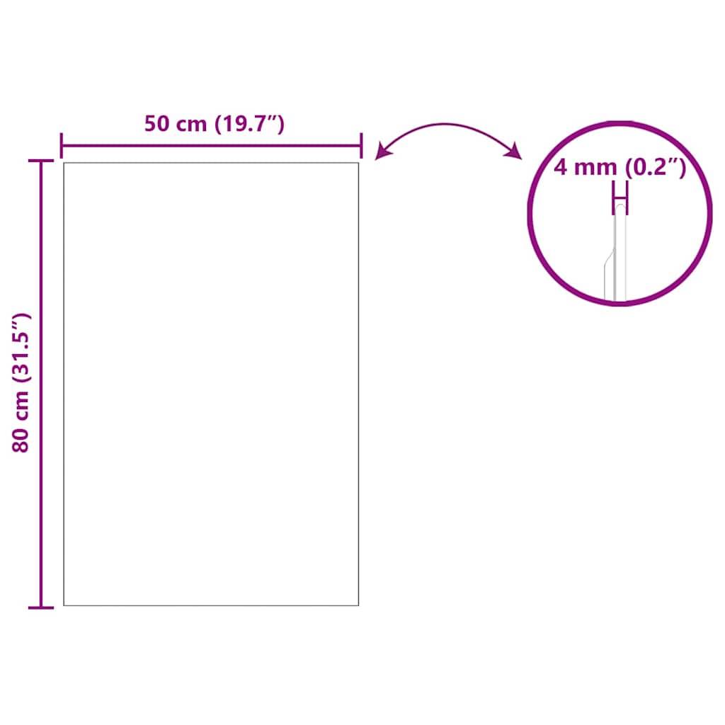 vidaXL Wandspiegel Rechtwinklig 50 x 80 cm Gehärtetes Glas