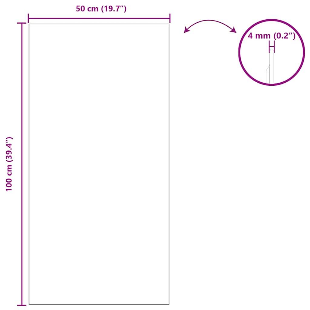 vidaXL Wandspiegel Rechtwinklig 50 x 100 cm Gehärtetes Glas