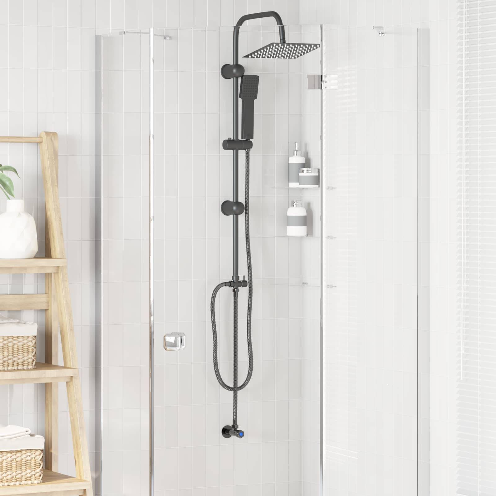 vidaXL Duschsystem Schwarz 47 x 20 x 95 cm Edelstahl