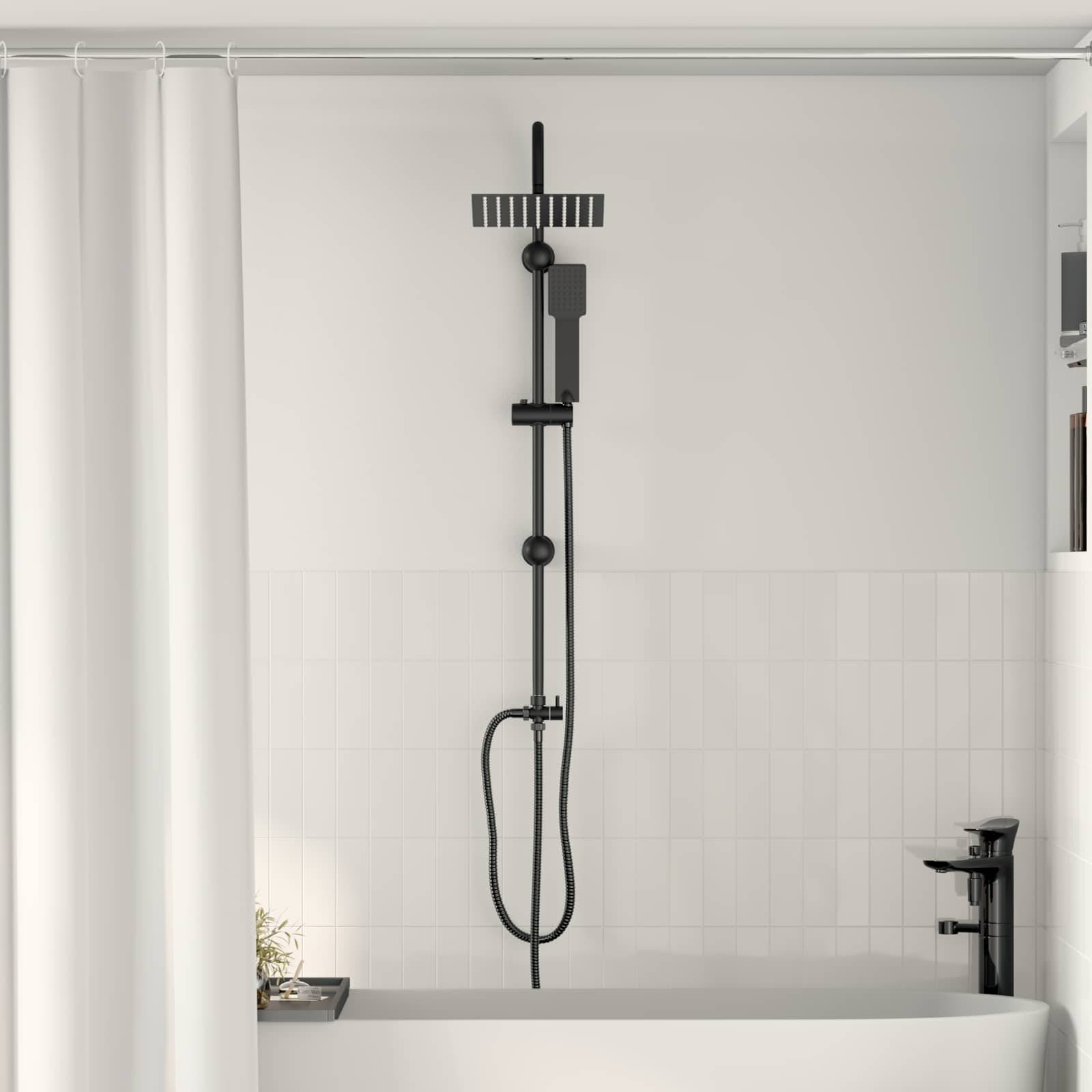 vidaXL Duschsystem Schwarz 47 x 20 x 95 cm Edelstahl