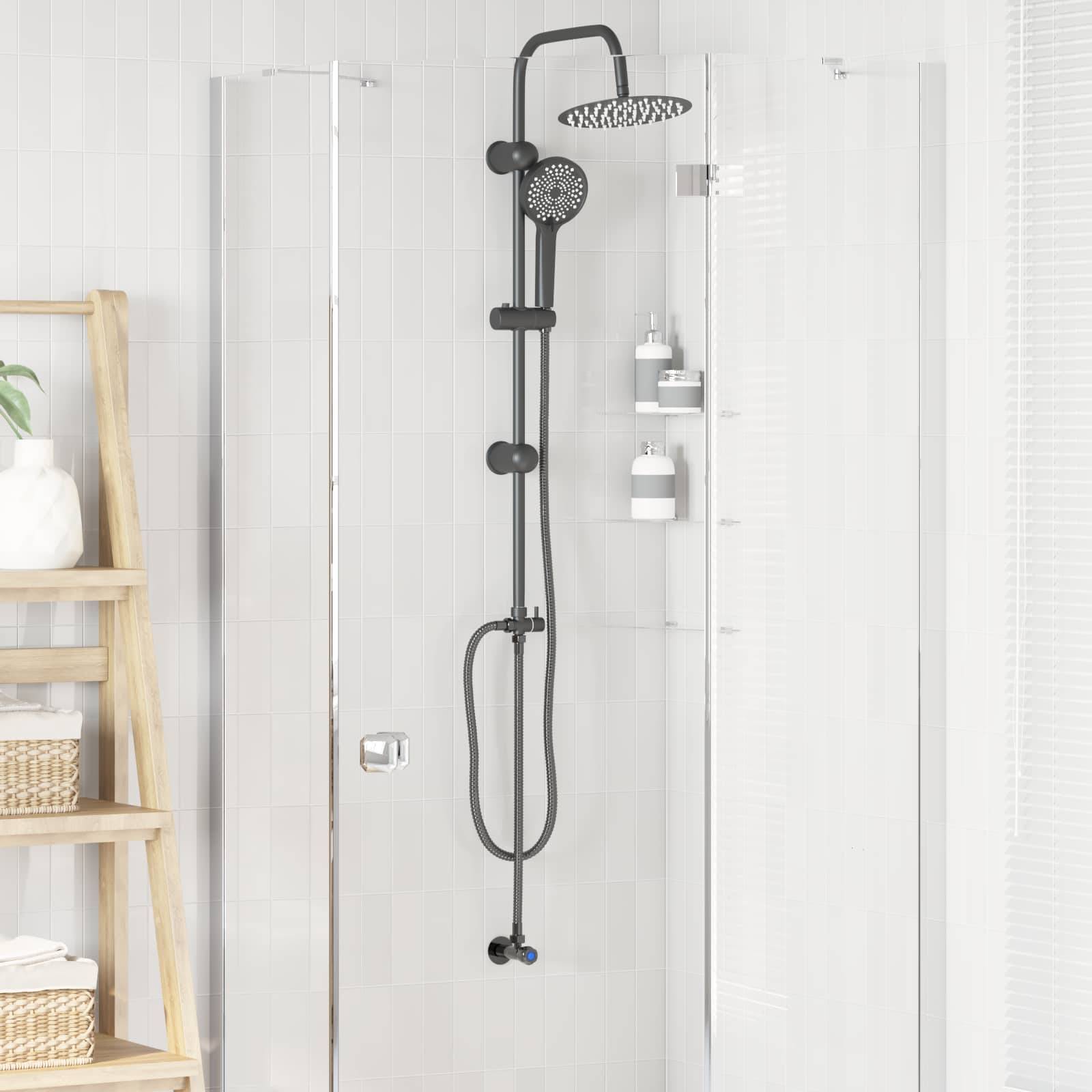 vidaXL Duschsystem Schwarz 47 x 20 x 95 cm Edelstahl