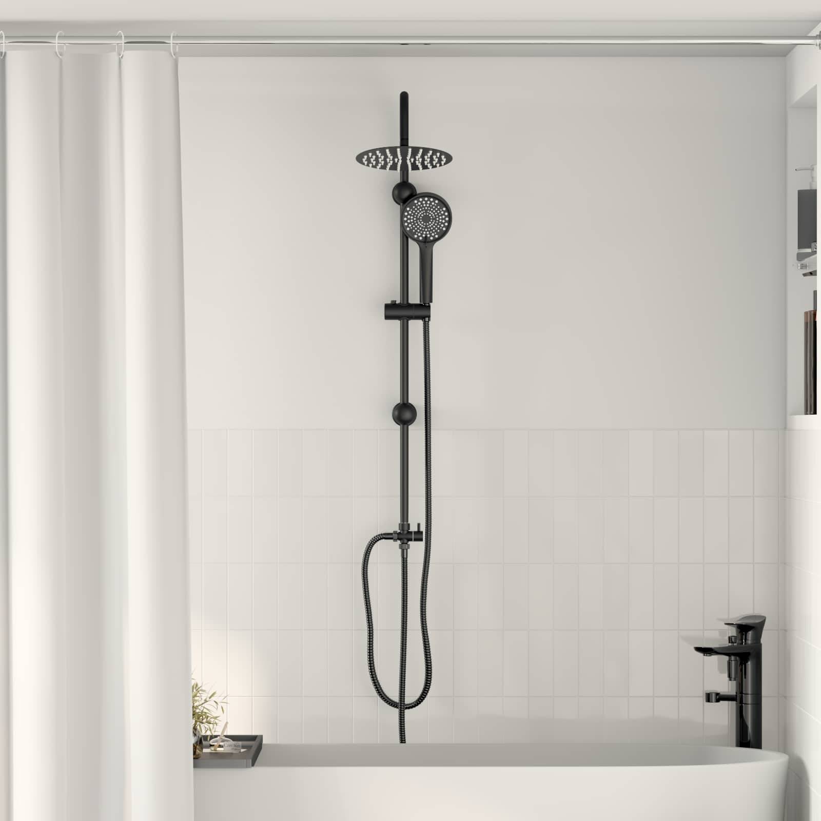 vidaXL Duschsystem Schwarz 47 x 20 x 95 cm Edelstahl