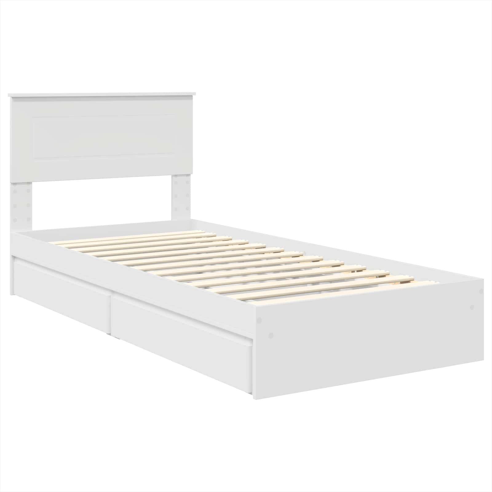 vidaXL Aufbewahrungsbett mit Kopfteil Weiß 75 x 190 cm Holzwerkstoff