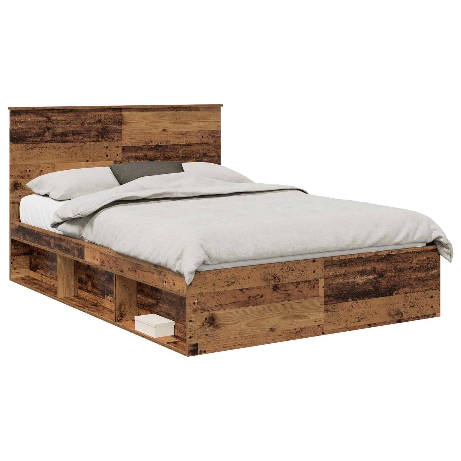 vidaXL Bettrahmen Altholz 150 x 200 cm Massives Kiefernholz