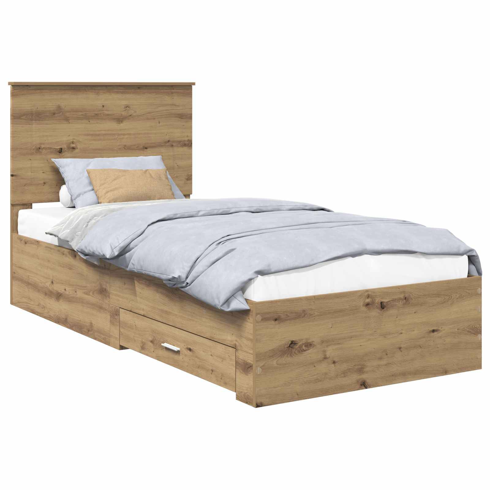 vidaXL Bettrahmen Artisan-Eiche 100 x 200 cm Holzwerkstoff