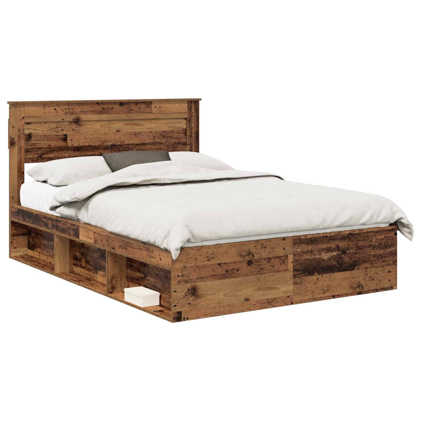 vidaXL Bettrahmen Altholz 150 x 200 cm Massives Kiefernholz