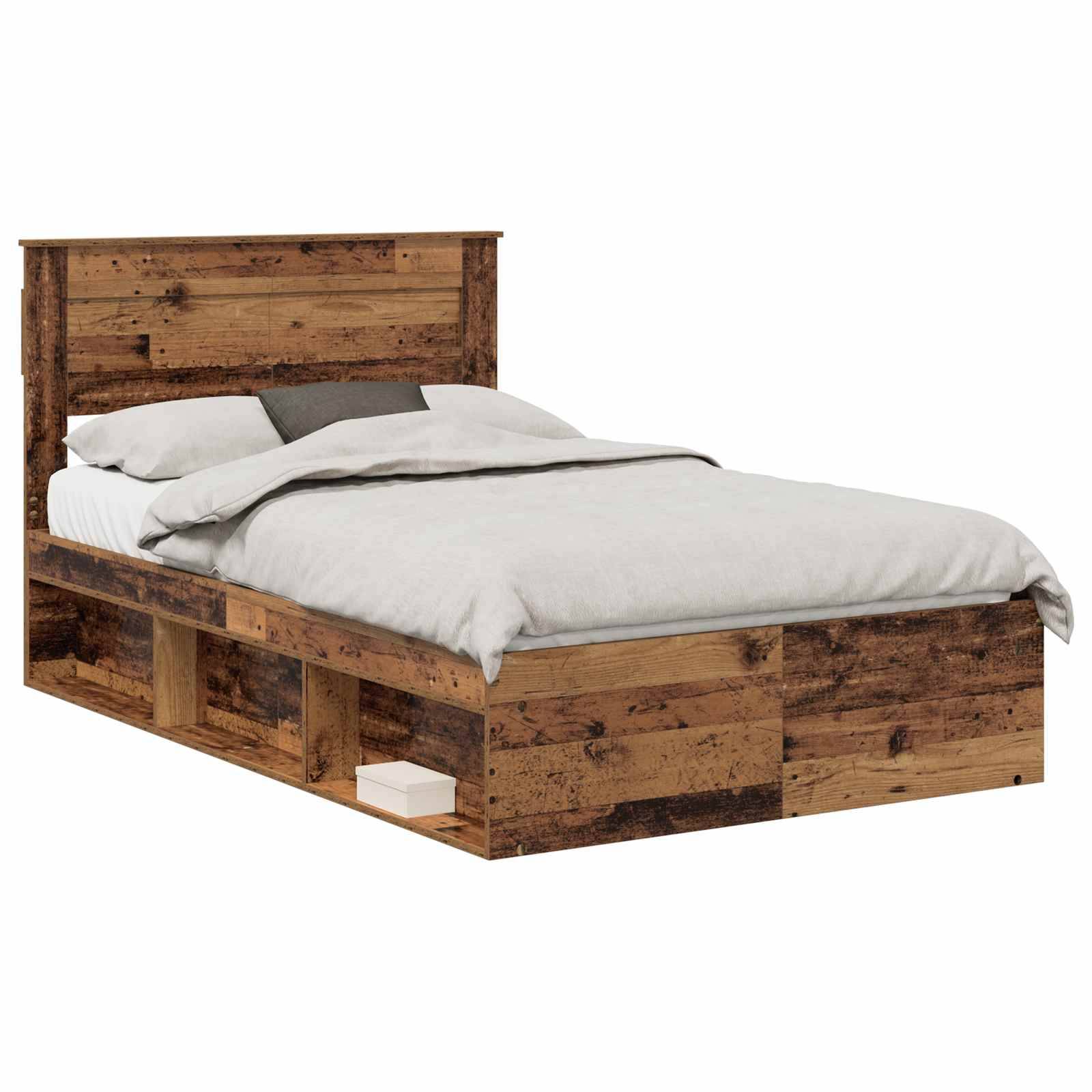 vidaXL Bettrahmen Altholz 120 x 190 cm Massives Kiefernholz