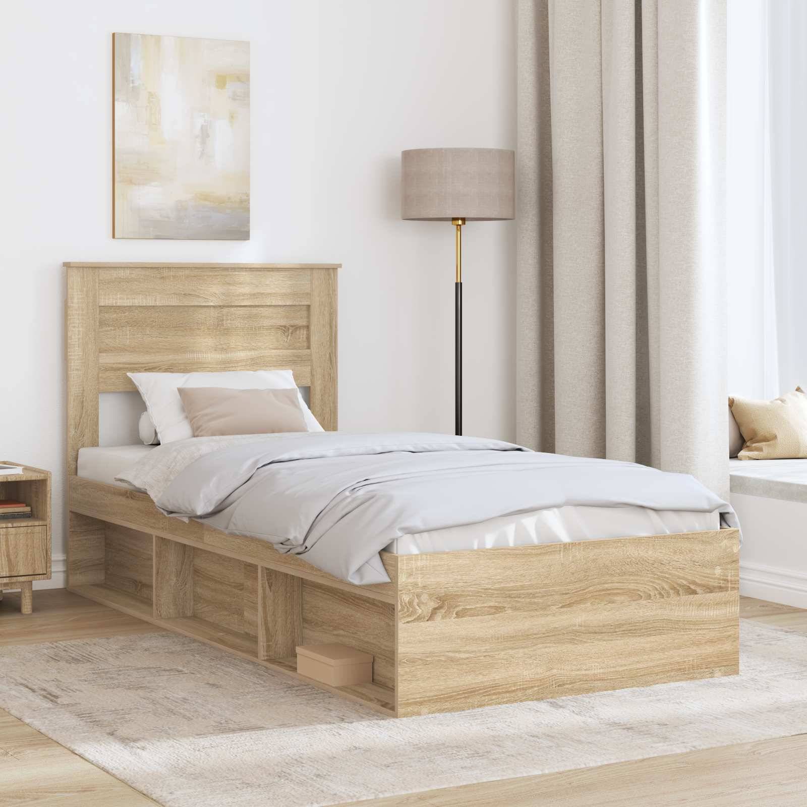 vidaXL Bettrahmen Sonoma 100 x 200 cm Massives Kiefernholz