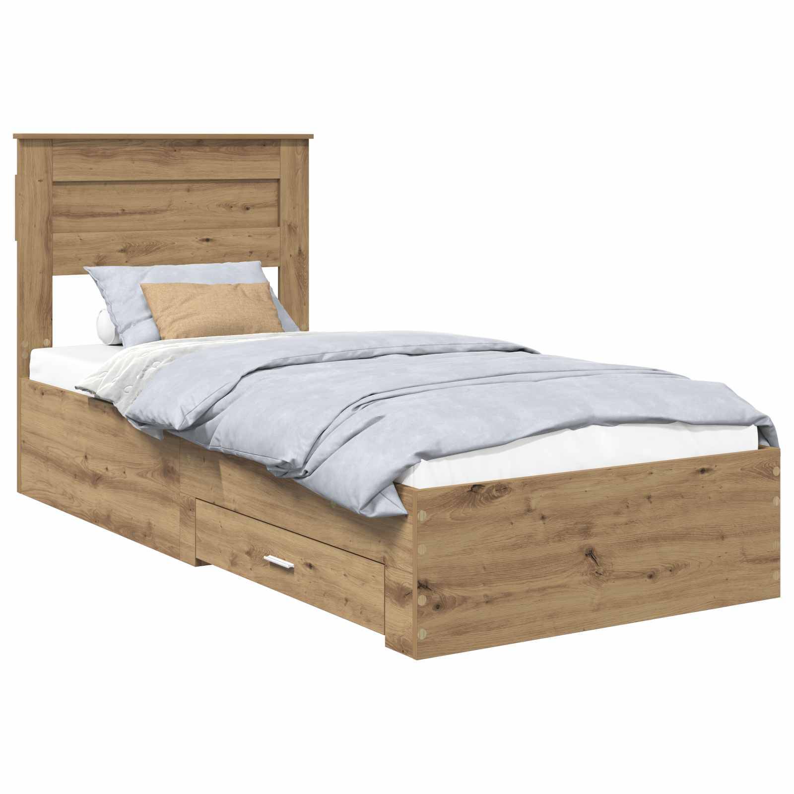 vidaXL Bettrahmen Artisan-Eiche 100 x 200 cm Holzwerkstoff