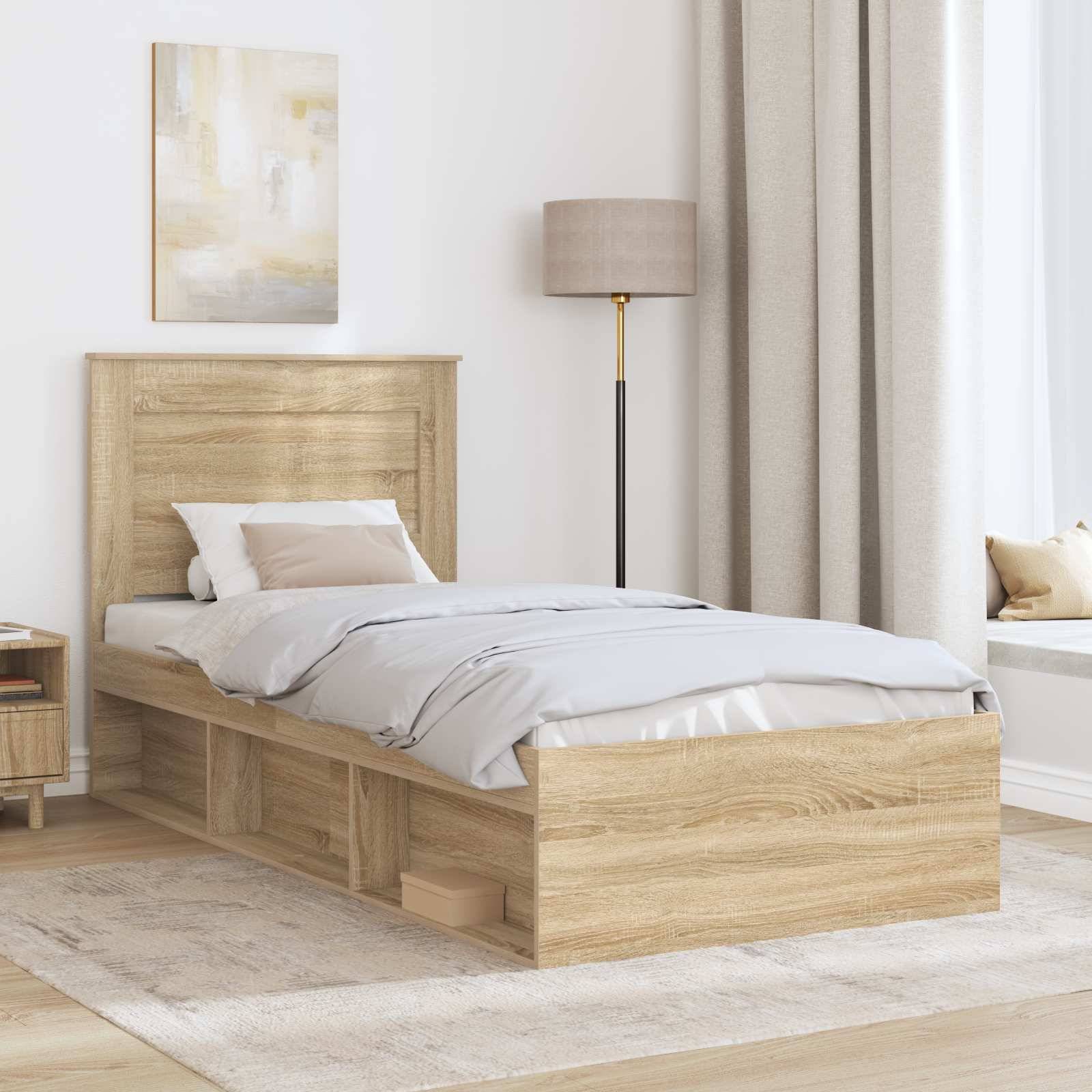vidaXL Bettrahmen Sonoma 100 x 200 cm Massives Kiefernholz