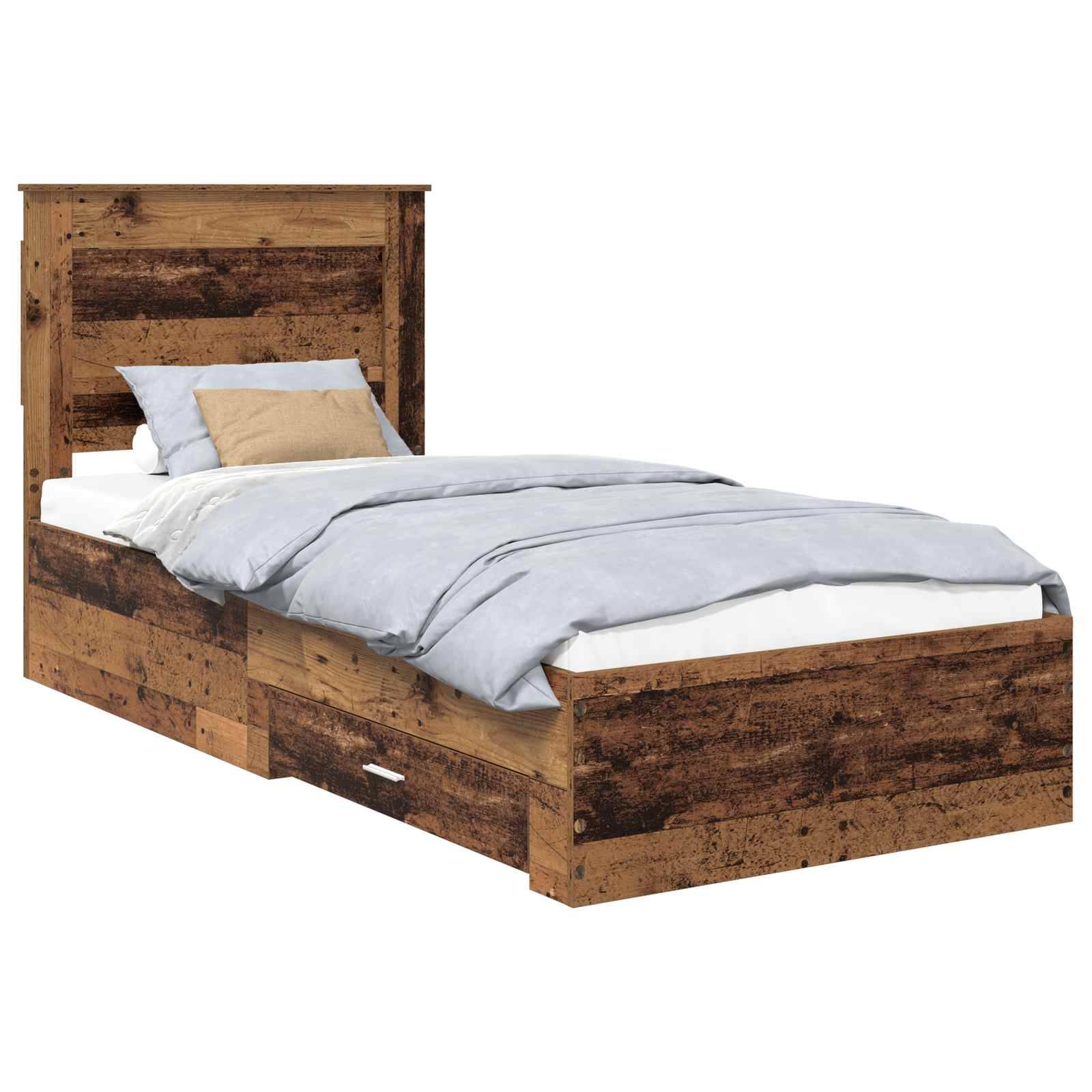 vidaXL Bettgestell mit Schubladen mit Kopfteil Holzwerkstoff