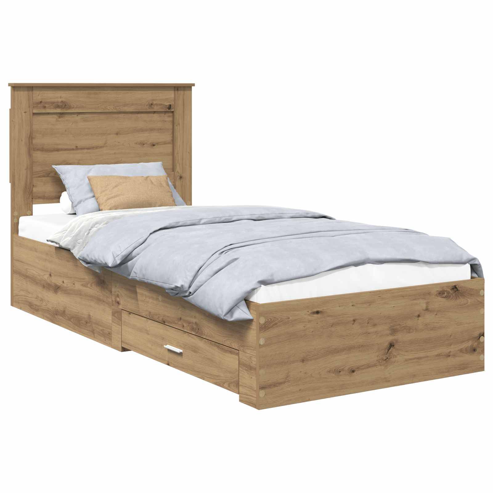 vidaXL Bettrahmen Artisan-Eiche 100 x 200 cm Holzwerkstoff