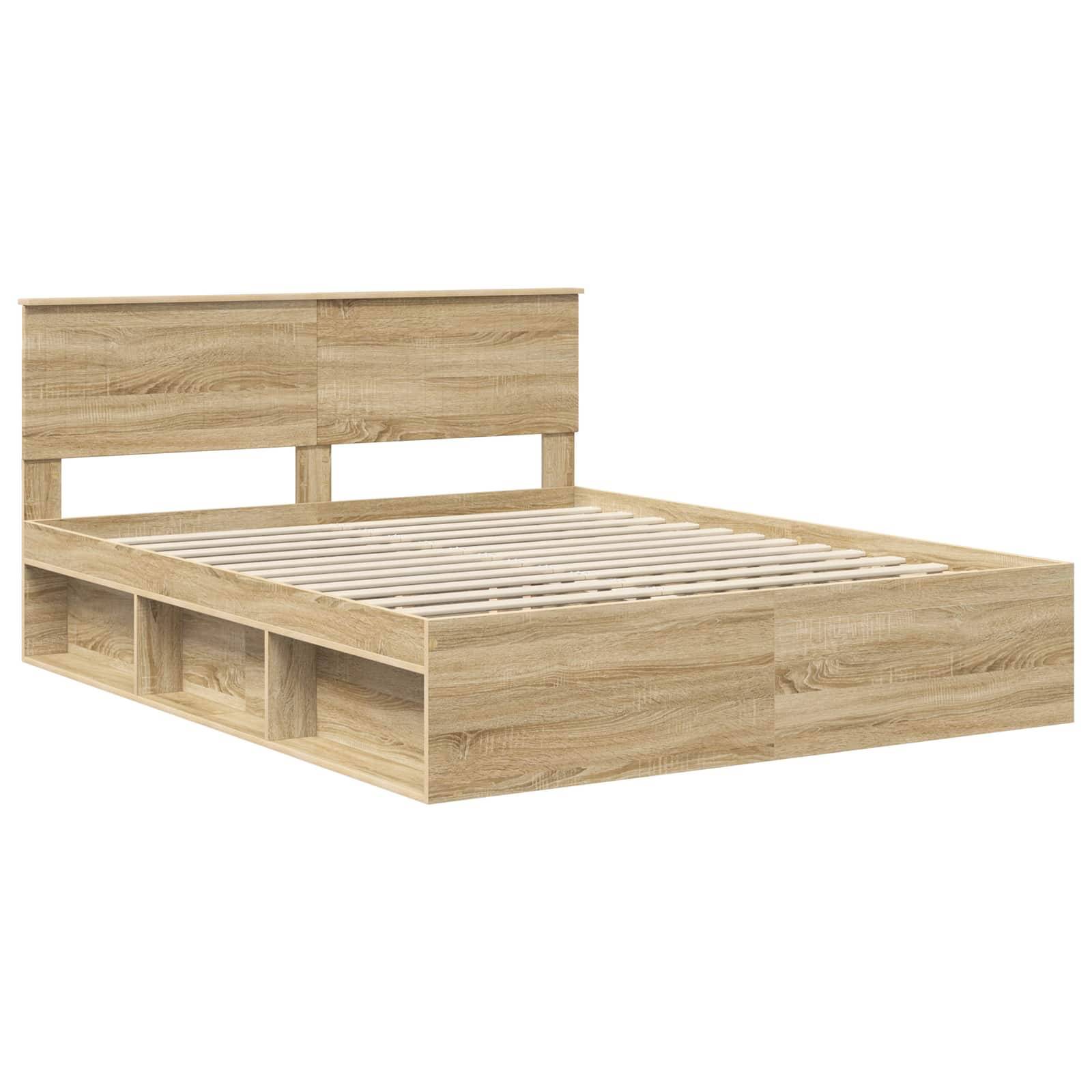vidaXL Bettrahmen Sonoma 160 x 200 cm Massives Kiefernholz