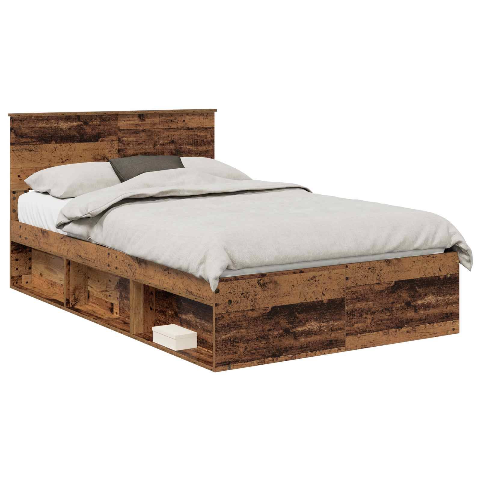 vidaXL Bettrahmen Altholz 120 x 200 cm Massives Kiefernholz