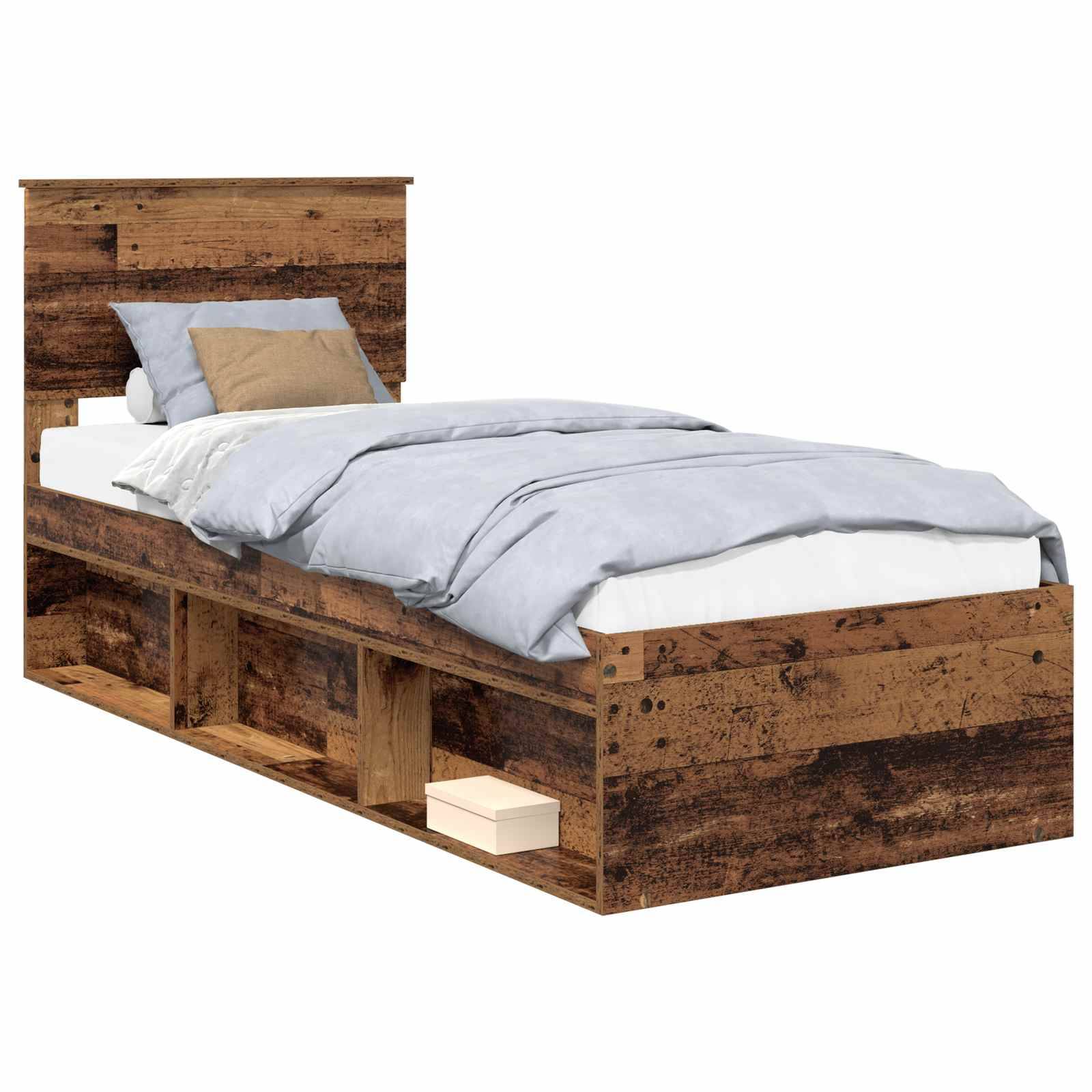 vidaXL Bettrahmen Altholz 75 x 190 cm Massives Kiefernholz