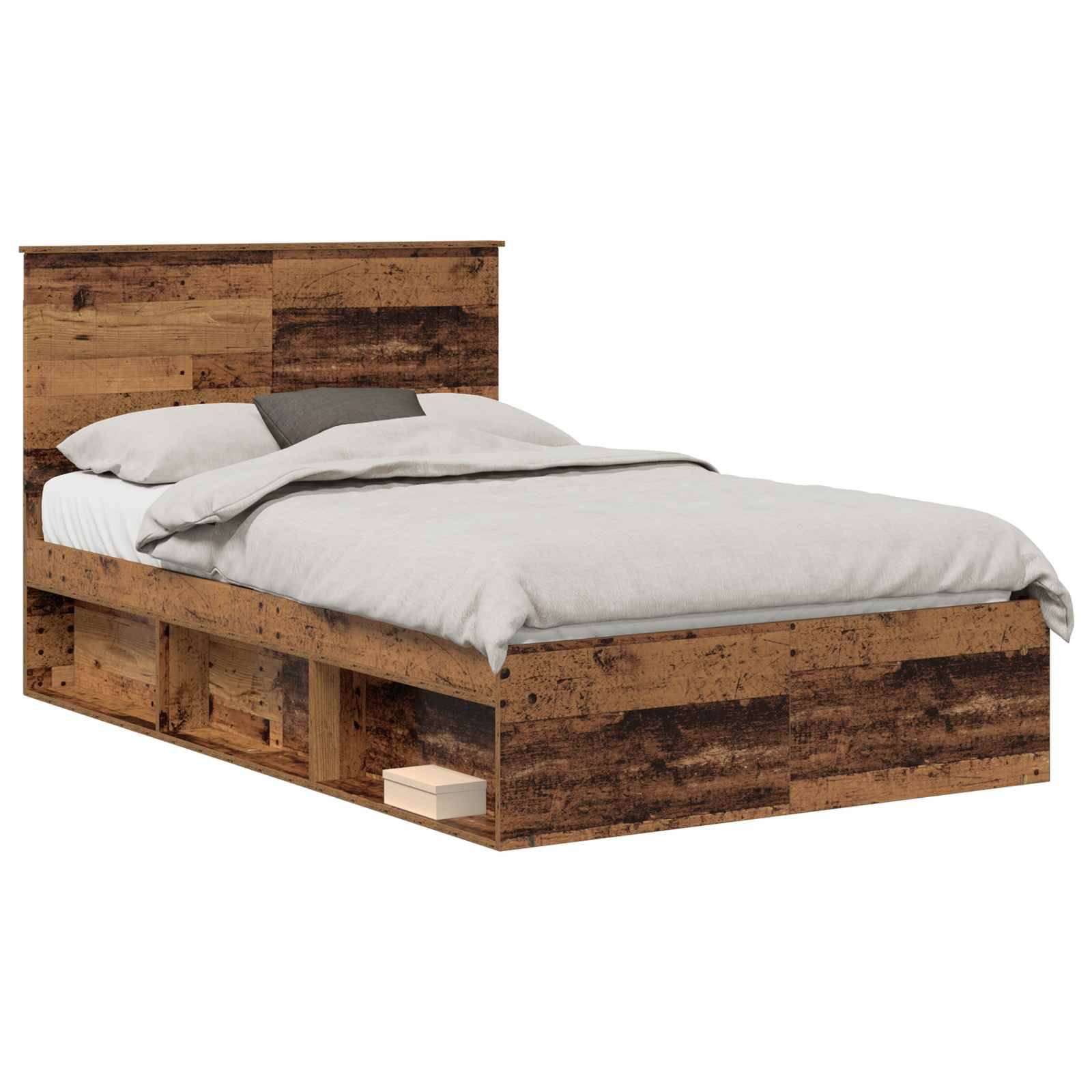 vidaXL Bettrahmen Altholz 120 x 190 cm Massives Kiefernholz