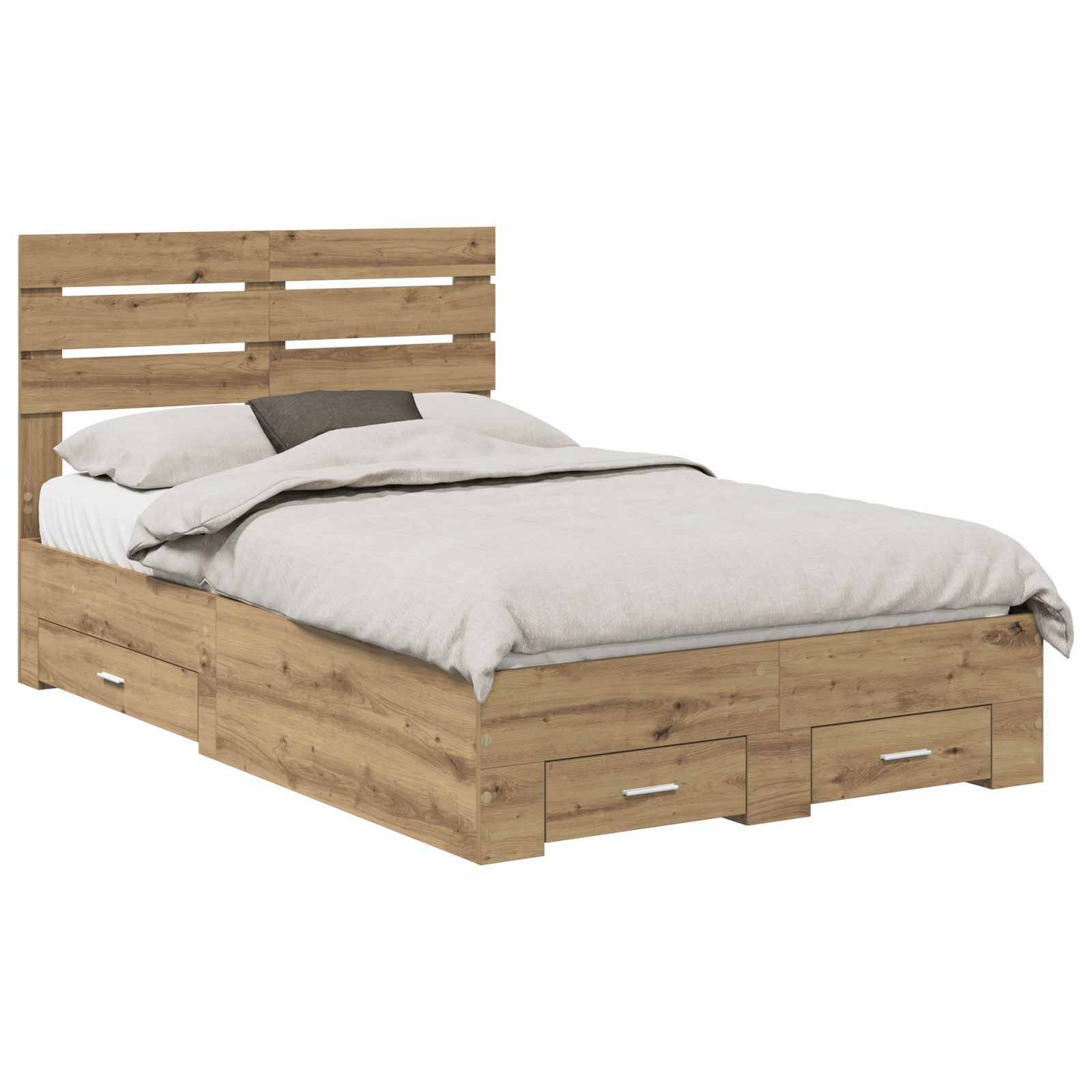 vidaXL Bettgestell mit Schubladen mit Kopfteil Holzwerkstoff
