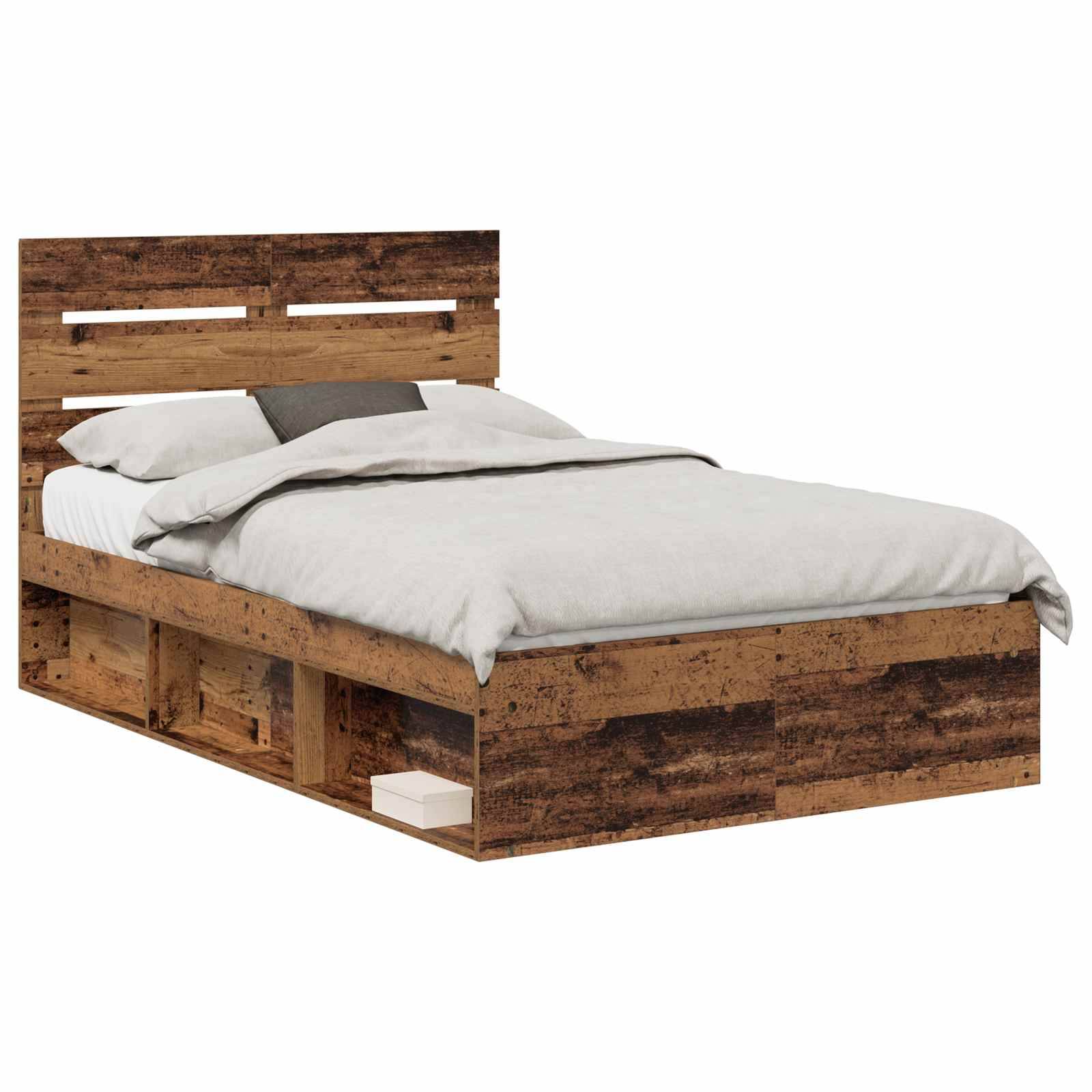 vidaXL Bettrahmen Altholz 120 x 200 cm Massives Kiefernholz