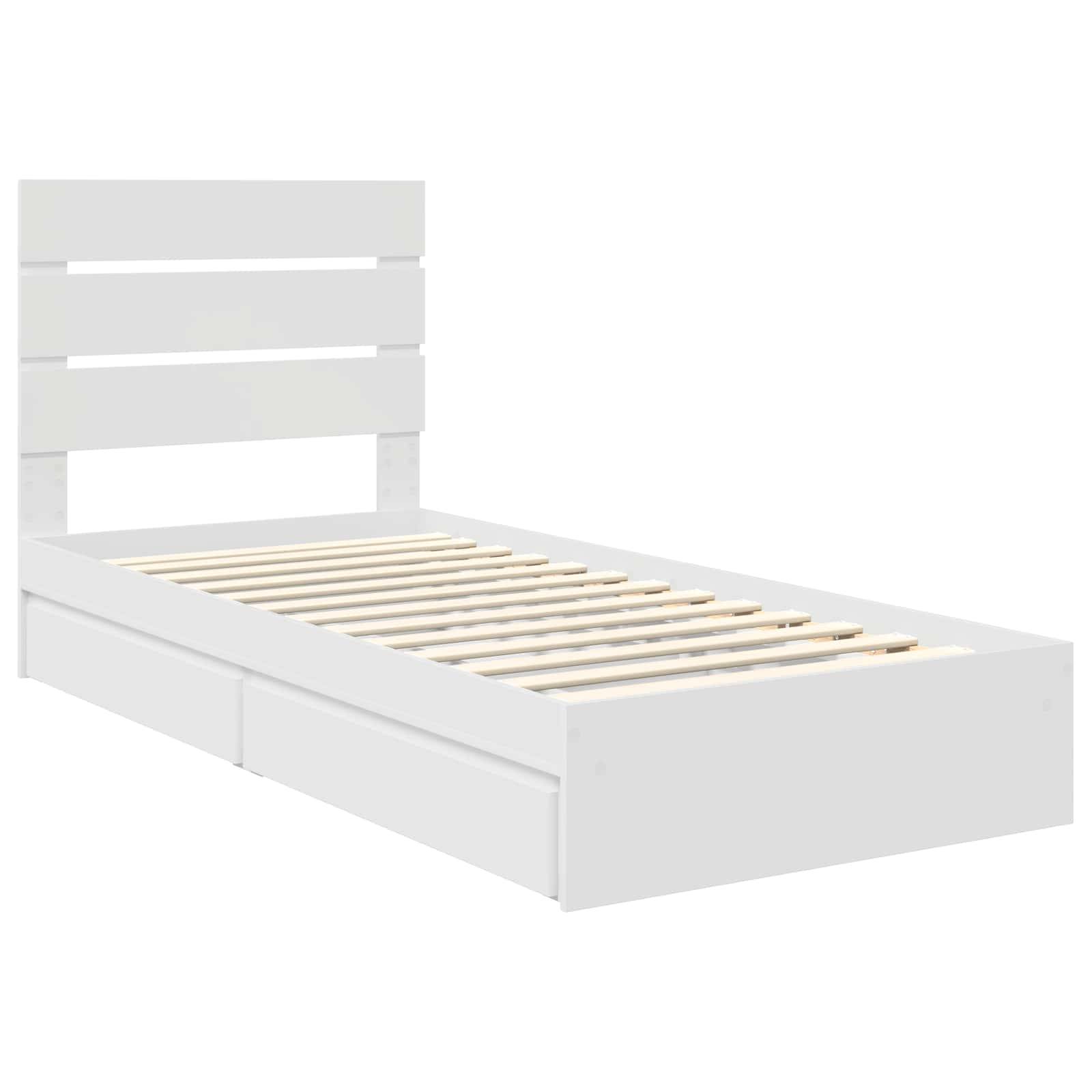 vidaXL Aufbewahrungsbett mit Kopfteil Weiß 70 x 190 cm Holzwerkstoff