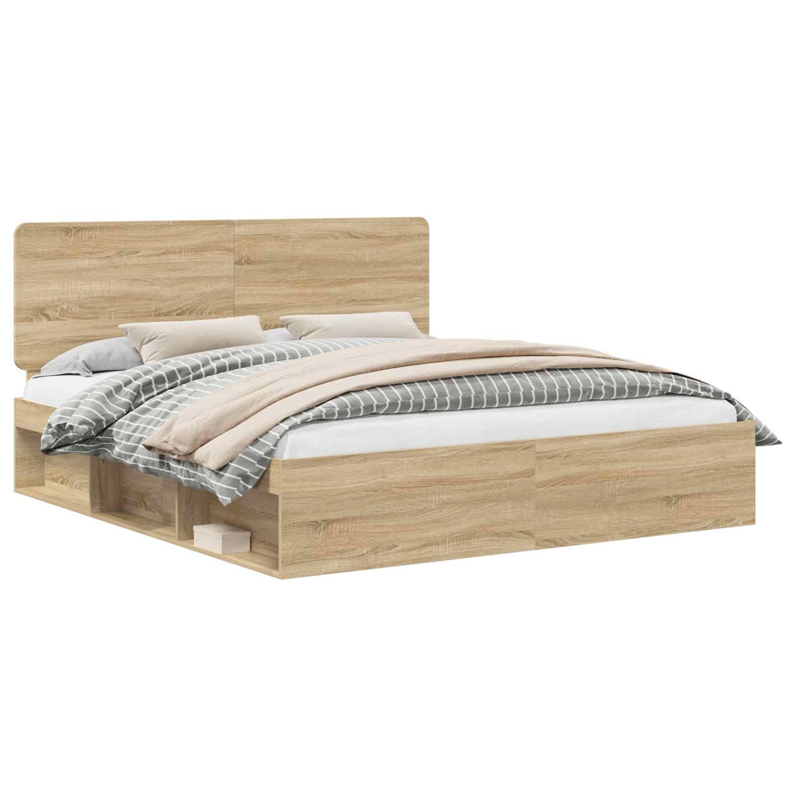 vidaXL Bettrahmen Sonoma 200 x 200 cm Massives Kiefernholz