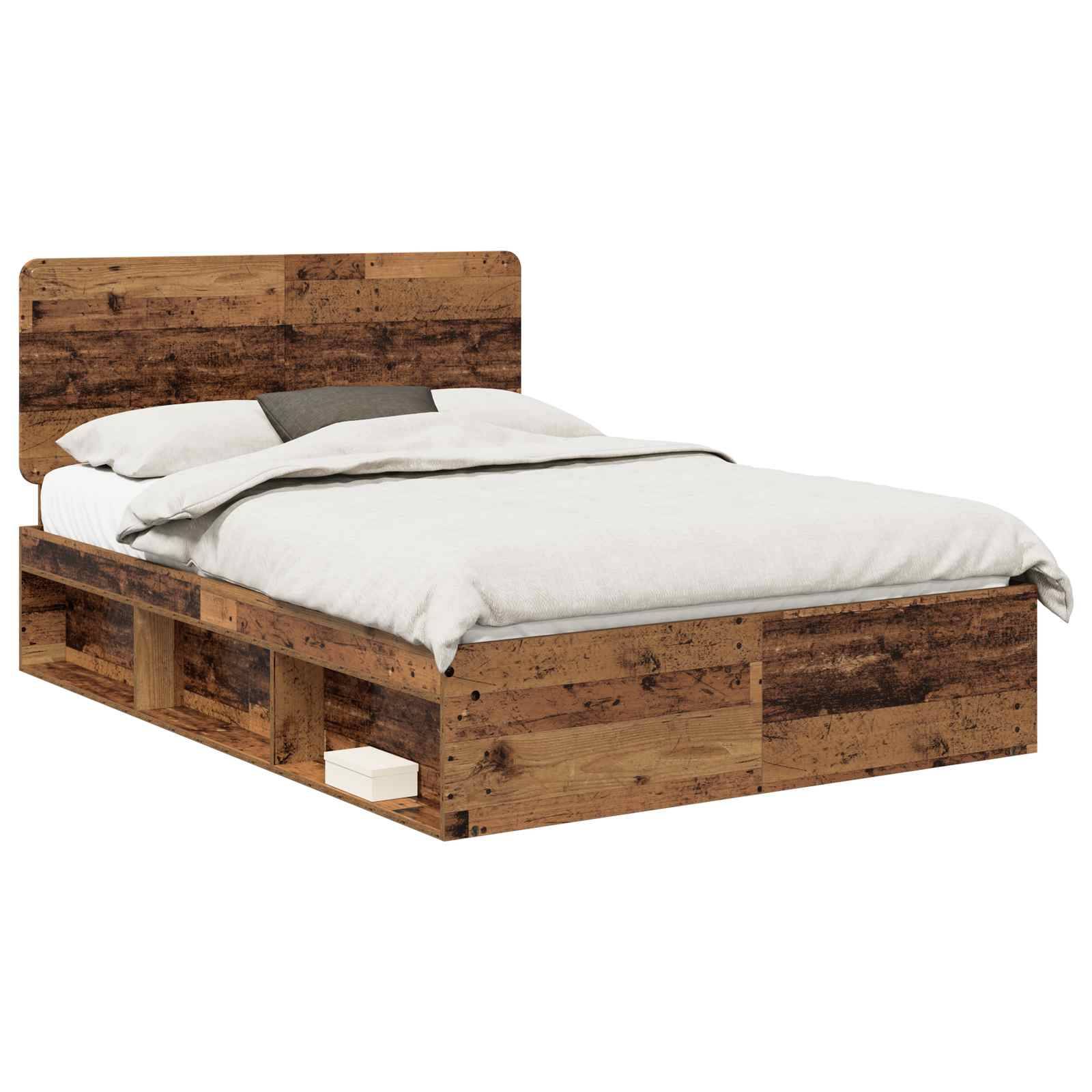 vidaXL Bettrahmen Altholz 150 x 200 cm Massives Kiefernholz