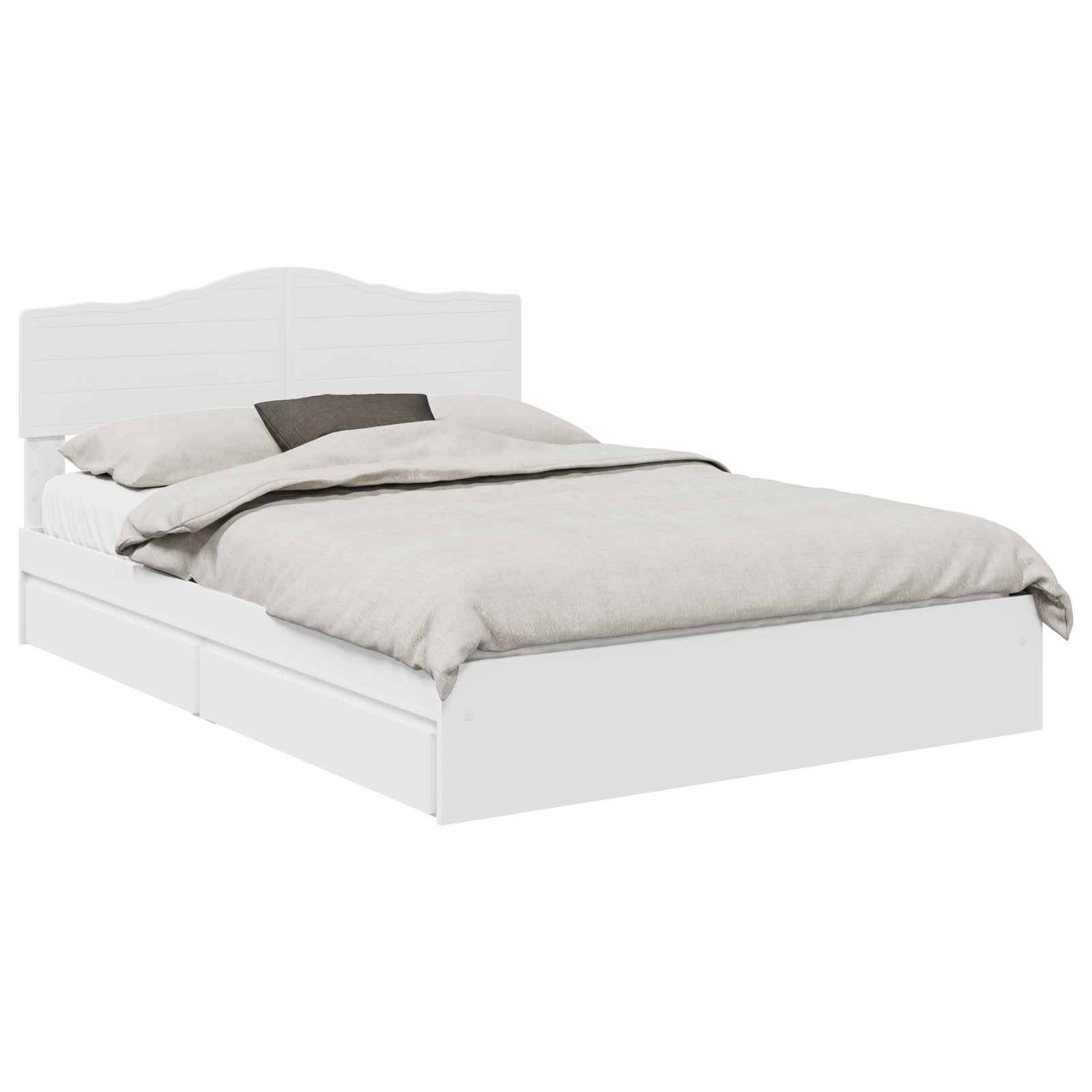 vidaXL Aufbewahrungsbett mit Kopfteil Weiß 140 x 190 cm Holzwerkstoff
