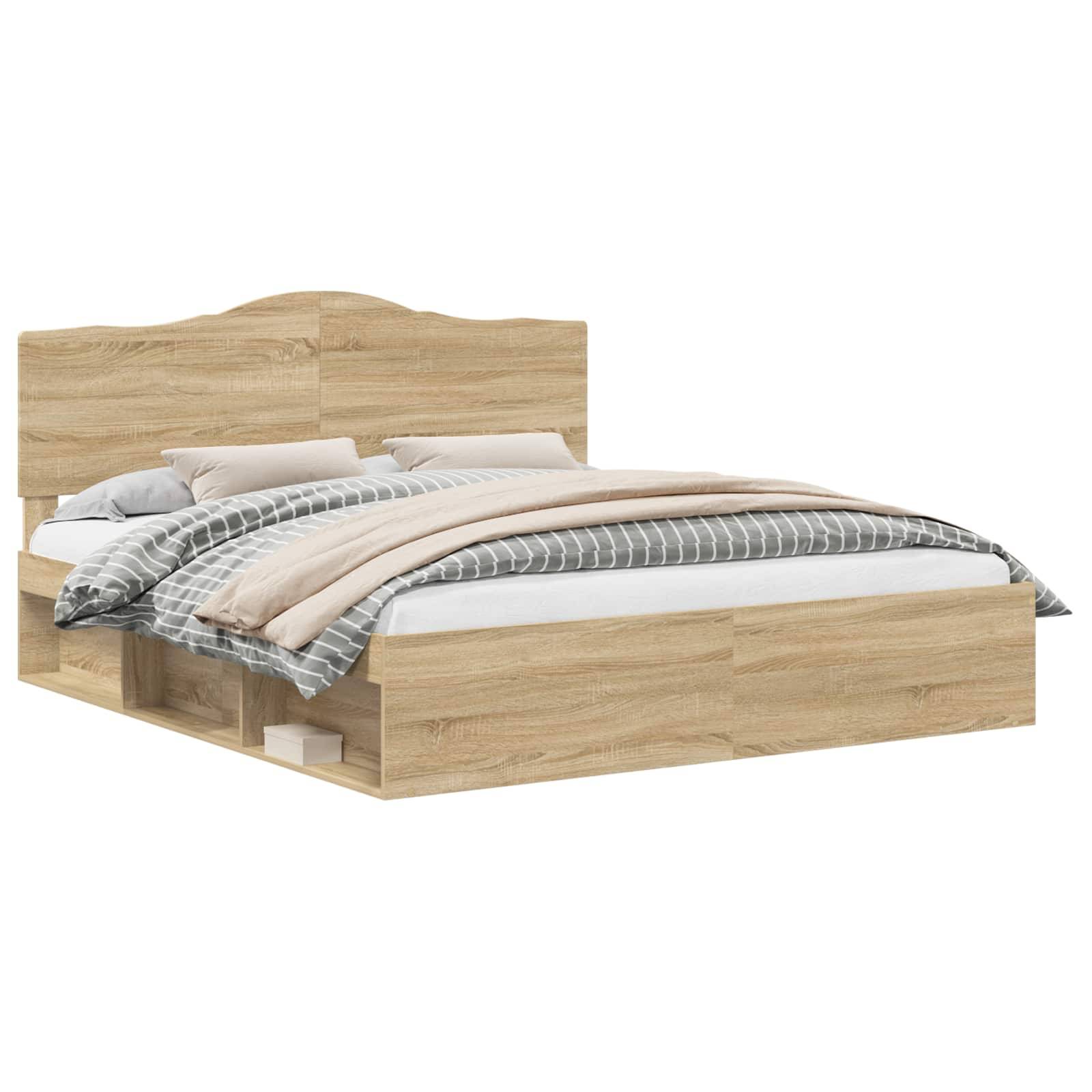 vidaXL Bettrahmen Sonoma 200 x 200 cm Massives Kiefernholz